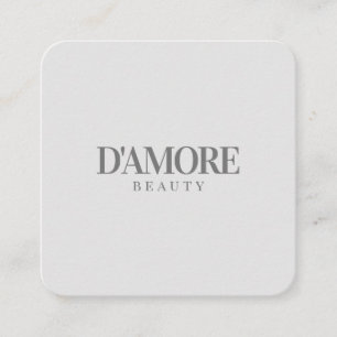 Carte De Visite Carré Professionnel Élégant Simple Minimal Gris et Blanc