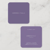 Carte De Visite Carré Professionnel Élégant Simple Plain tendance Modern (Devant / Derrière)