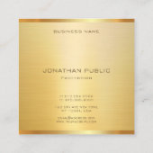 Carte De Visite Carré Professionnel Faux Gold Élégant Modèle moderne (Dos)