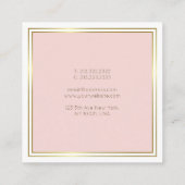 Carte De Visite Carré Professionnel Gold Blush Pink Blanc Moderne Luxe (Dos)