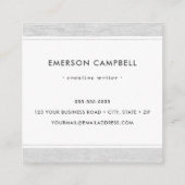 Carte De Visite Carré Professionnel minimal élégant de frontière de (Dos)