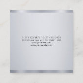 Carte De Visite Carré Professionnel moderne Argent Élégant manuscrit (Dos)