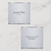 Carte De Visite Carré Professionnel moderne Argent Élégant manuscrit (Devant / Derrière)