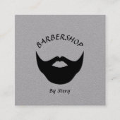 Carte De Visite Carré Professionnel moderne Barber's Black & Grey (Devant)