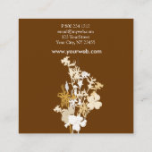 Carte De Visite Carré Professionnel moderne de floraison de fleuriste de (Dos)