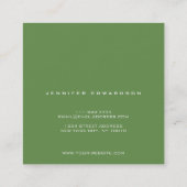 Carte De Visite Carré Professionnel moderne des feuilles de l'aquarelle  (Dos)