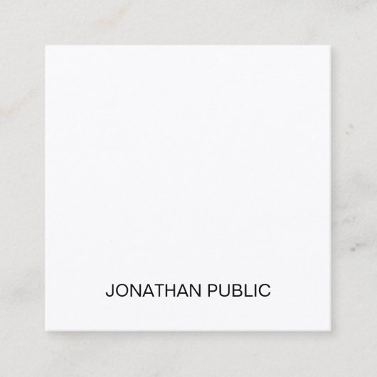 Carte De Visite Carré Professionnel Moderne Design Simple Modèle Luxe (Devant)