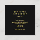 Carte De Visite Carré Professionnel moderne du marbre noir (Dos)