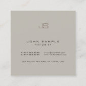 Carte De Visite Carré Professionnel Moderne Élégant Modèle Monogramme (Dos)