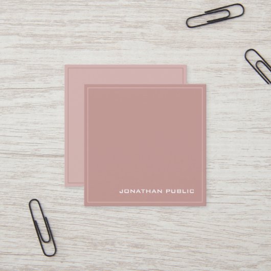 Carte De Visite Carré Professionnel Moderne Elegant Silk Finish Luxe (Devant/Arrière en situation)