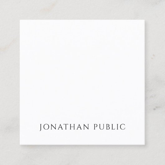 Carte De Visite Carré Professionnel Moderne Élégant Simple Modèle Luxe (Devant)