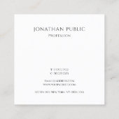 Carte De Visite Carré Professionnel Moderne Élégant Simple Modèle Luxe (Dos)
