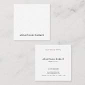 Carte De Visite Carré Professionnel Moderne esthétique Simple Modèle Lux (Devant / Derrière)