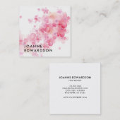 Carte De Visite Carré Professionnel moderne et élégant de l'aquarelle ro (Devant / Derrière)