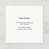 Carte De Visite Carré Professionnel moderne noir et blanc rayé (Dos)