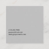 Carte De Visite Carré Professionnel moderne noir et gris (Dos)