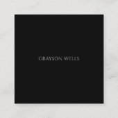 Carte De Visite Carré Professionnel moderne noir et gris (Devant)