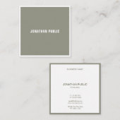 Carte De Visite Carré Professionnel Moderne Propre Modèle Élégant Luxe (Devant / Derrière)