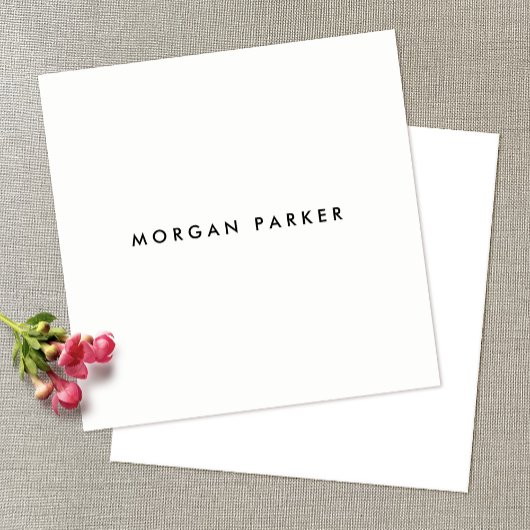 Carte De Visite Carré Professionnel Moderne Simple Noir Blanc Carré