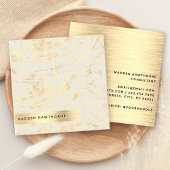 Carte De Visite Carré Professionnel Moderne Simple Or Brossé Fond Métal