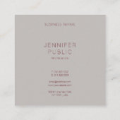 Carte De Visite Carré Professionnel Moderne Simple Tendance Couleurs Mod (Dos)