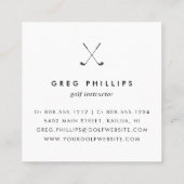 Carte De Visite Carré Professionnel ou instructeur moderne Black & White (Dos)