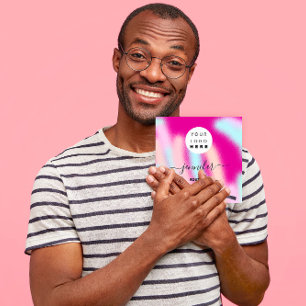 Carte De Visite Carré Professionnel Pink Pastel Ocean Personnalisé QR LO