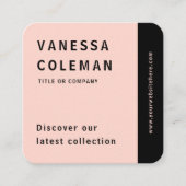 Carte De Visite Carré Professionnel Qr Code Blush rose médias sociaux (Devant)