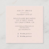 Carte De Visite Carré Professionnel rose de maquillage d'ombre de (Dos)