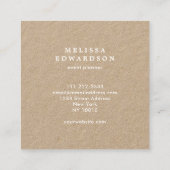 Carte De Visite Carré Professionnel rustique moderne de cadre d'or de (Dos)