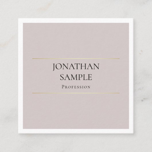 Carte De Visite Carré Professionnel Simple Design Créatif Plat Luxe (Devant)