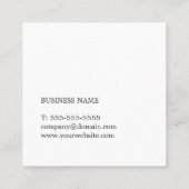 Carte De Visite Carré Professionnel Simple Elegant Blue White Consultant (Dos)