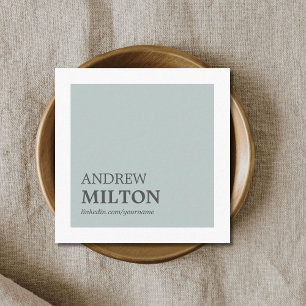 Carte De Visite Carré Professionnel Simple Elegant Blue White Consultant