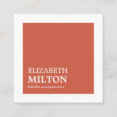 Carte De Visite Carré Professionnel Simple Elegant Coral Blanc Consultan (Devant)