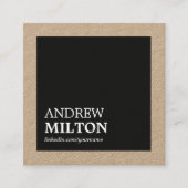 Carte De Visite Carré Professionnel Simple Elegant Kraft Black Consultan (Devant)