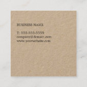 Carte De Visite Carré Professionnel Simple Elegant Kraft Black Consultan (Dos)