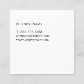 Carte De Visite Carré Professionnel Simple Elegant Noir Blanc Consultant (Dos)
