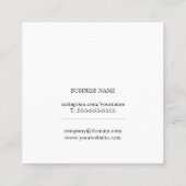 Carte De Visite Carré Professionnel Simple Élégant Rouge Blanc Consultan (Dos)