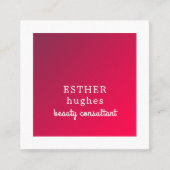 Carte De Visite Carré Professionnel Simple Élégant Rouge Blanc Consultan (Devant)