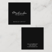 Carte De Visite Carré Professionnel Simple moderne noir et blanc (Devant / Derrière)