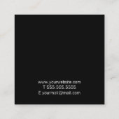 Carte De Visite Carré Professionnel Simple moderne noir et blanc (Dos)