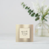 Carte De Visite Carré Professionnel tendance Gold Beauty Moderne (Debout devant)