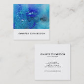 Carte De Visite Carré Professionnel turquoise bleu d'éclaboussure (Devant / Derrière)