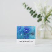 Carte De Visite Carré Professionnel turquoise bleu d'éclaboussure (Debout devant)