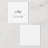 Carte De Visite Carré Professionnel Unique Classique Simple Blanc (Devant / Derrière)
