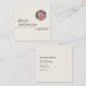 Carte De Visite Carré Professionnel - UNISEX (INSÉRER LA PHOTO) (Devant / Derrière)