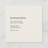 Carte De Visite Carré Professionnel - UNISEX (INSÉRER LA PHOTO) (Dos)