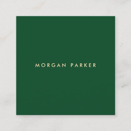 Carte De Visite Carré Professionnel Vert moderne Simple Carré (Devant)