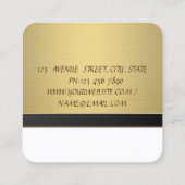 Carte De Visite Carré Proffesional Moderne Luxe Élégant Robe Dorée (Dos)