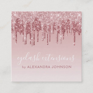 Carte De Visite Carré Prolongements roses de cil d'étincelle de parties